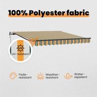 VidaXL Inklapbaar zonnescherm groen en geel 350 x 250 cm - thumbnail