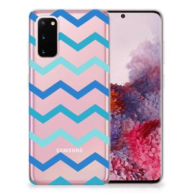 Samsung Galaxy S20 | TPU bumper | Zigzag Blauw