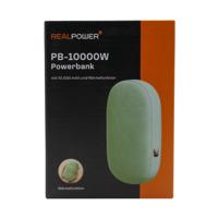 RealPower REALPOWER PB-10000 W Powerbank 10.000 mAh Groen Handwarmer - thumbnail