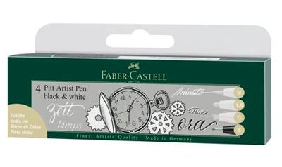 Faber Castell fc-167151 tekenstift faber-castell set pitt artist pen zwart en wit