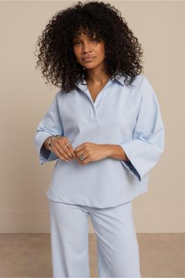 Studio Anneloes Remi Bonded Top 13576 T-shirt Lange Mouw 7000 Pastel Blue