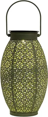 Anna's Collection Solar lantaarn metaal sage groen 24 x 13 cm, kleur: Sage green