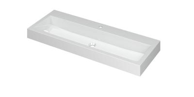 INK Wastafel Momento Polystone met 1 kraangat 120 cm x 45 cm x 9 cm Glans wit 3421041