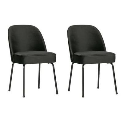 WOOOD Eetkamerstoel 'Vogue' Velvet, kleur Zwart WOOOD Eetkamerstoel 'Vogue' Velvet, kleur Zwart