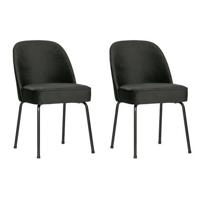 WOOOD Eetkamerstoel 'Vogue' Velvet, kleur Zwart - thumbnail