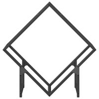 Brandhoutrek 60x25x60 cm koudgewalst staal zwart - thumbnail