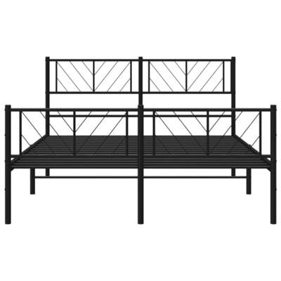 Bedframe met hoofd- en voeteneinde metaal zwart 135x190 cm Bedframe met hoofd- en voeteneinde metaal zwart 135x190 cm