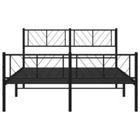 Bedframe met hoofd- en voeteneinde metaal zwart 135x190 cm - thumbnail
