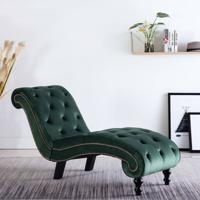 VidaXL Chaise longue fluweel groen - thumbnail