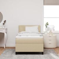 Boxspringbed met matras ribfluweel lichtgroen grijs 100x200 cm - thumbnail