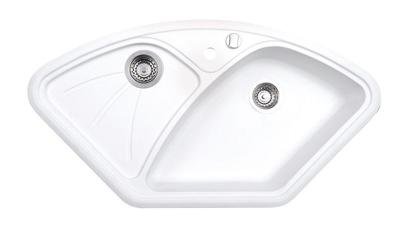 Sapho spoelbak 105x56cm met kraangat wit graniet