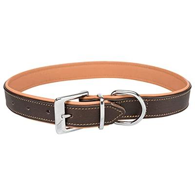 TRIXIE HALSBAND HOND ACTIVE COMFORT LEER BRUIN / LICHTBRUIN 52-63X3,5 CM