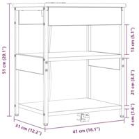Nachtkastje 2 pcs bruin eikenkleur Bewerkt hout - thumbnail