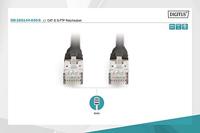 Digitus DB-160144-030-S RJ45 Netwerkkabel, patchkabel CAT 6 S/FTP 3.00 m Zwart Halogeenvrij, Verdraaide paren 1 stuk(s) - thumbnail