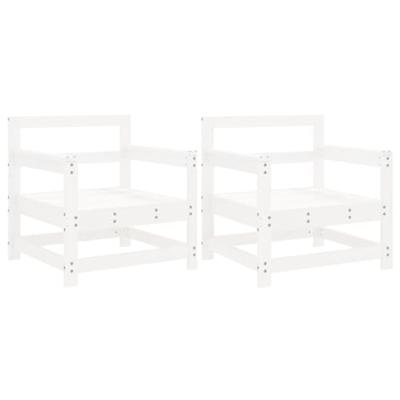 Tuinstoelen 2 st massief grenenhout wit