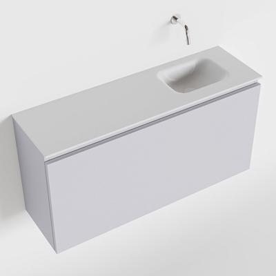 MONDIAZ OLAN 100cm toiletmeubel cale. LEX wastafel talc rechts geen kraangat MONDIAZ OLAN 100cm toiletmeubel cale. LEX wastafel talc rechts geen kraangat