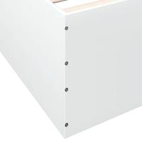 Bedframe bewerkt hout wit 75x190 cm - thumbnail