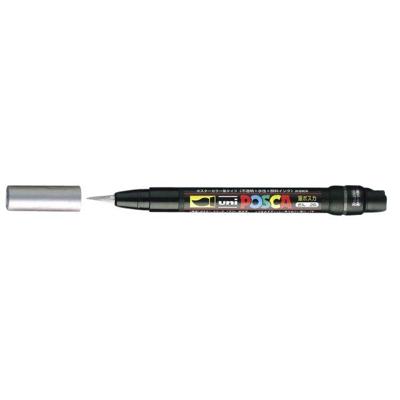 Paintmarker Uni POSCA PCF350 Brush 1-10mm zilver Paintmarker Uni POSCA PCF350 Brush 1-10mm zilver