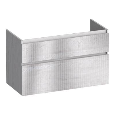 Brauer Delight Wavy - Onderkast - 100 cm - met 2 Softclose Lades Greeploos en 1 Sifon Uitsparing - Forest Seashell