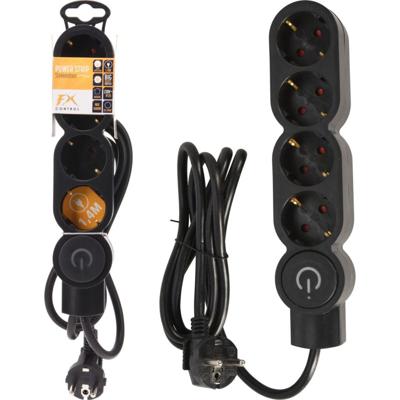 Stekkerdoos 4-voudig 140cm zwart