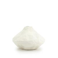 By-Boo Vaas 'Dent' 20cm hoog, kleur Off White - thumbnail