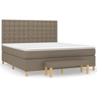 Boxspring met matras stof taupe 160x200 cm - thumbnail