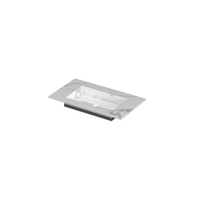 INK Post Wastafel Keramische Slab Envelop Bak met 1 Kraangat - 800x450x10 mm - Statuario Glans
