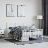 Bedframe met hoofd- en voeteneinde metaal wit 120x190 cm - thumbnail