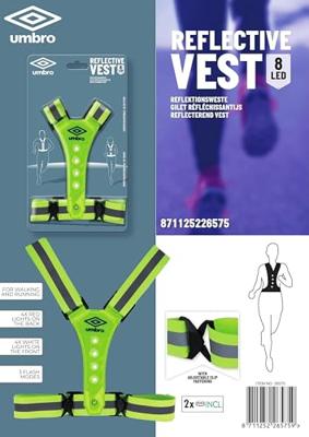 Umbro Reflecterend Hardloopvest + LED Verlichting Geel/Zwart - thumbnail