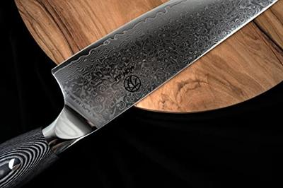 Homizu Shimauma officemes - 9cm - VG-10 damascus mes|G10 - zwart-wit Homizu Shimauma officemes - 9cm - VG-10 damascus mes|G10 - zwart-wit