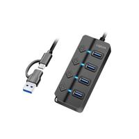 LogiLink UA0419 USB 3.2 Gen 1-hub Zwart - thumbnail