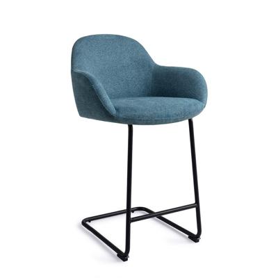 Jesper Home Barkruk 'Kushi' Arch Black, kleur Ocean Eyes (zithoogte 68cm)