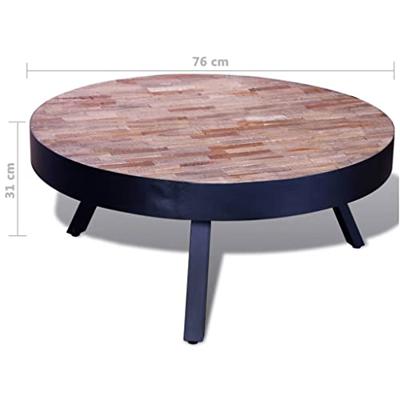 Salontafel rond gerecycled teakhout Salontafel rond gerecycled teakhout