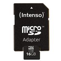 Micro SD geheugenkaart met adapter INTENSO 3413470 16 GB 16 GB - thumbnail
