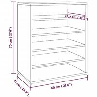 Schoenenkast 60x35x70 cm bewerkt hout bruineikenkleurig - thumbnail