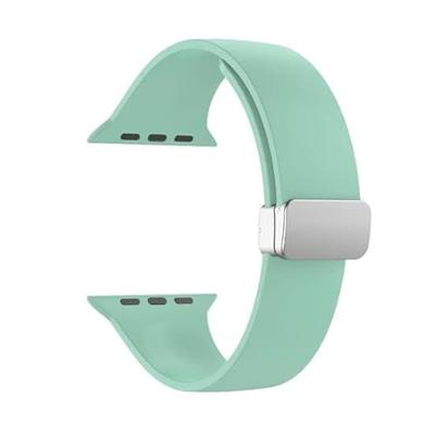 Siliconen bandje - Folding Buckle - Lichtgroen - Geschikt voor Apple Watch 44mm / 45mm / 46mm / 49mm