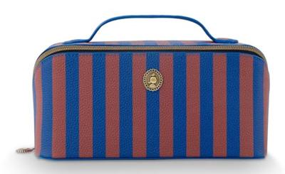 Pip Studio Pip Studio Cyrille Cosmetic Bag Medium Stripe Blue 23.5x11x5x22cm