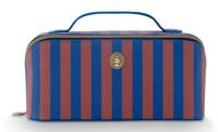 Pip Studio Pip Studio Cyrille Cosmetic Bag Medium Stripe Blue 23.5x11x5x22cm - thumbnail