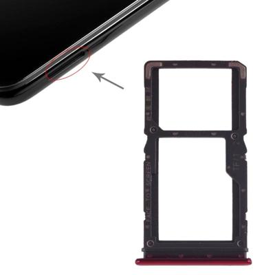 SIM-kaart lade + SIM-kaart lade/micro SD-kaart lade voor Xiaomi Redmi Note 7 (rood)