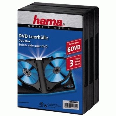 Hama 00049685 DVD-hoes 6 CDs/DVDs/Blu-rays Zwart Polypropyleen 3 stuk(s)
