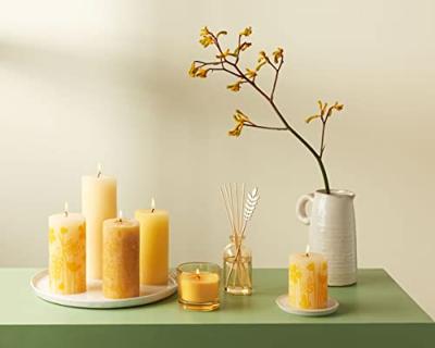 Bolsius rustieke stompkaars 19x6,8 cm butter yellow
