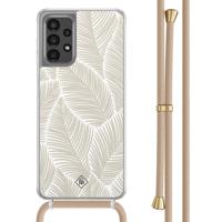 Samsung Galaxy A13 4G hoesje met beige koord - Palm leaves beige - thumbnail