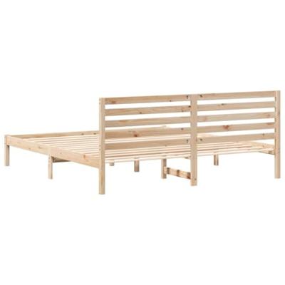 Bedframe met hoofdeinde Bruin 200 x 200 cm Massief grenenhout Bedframe met hoofdeinde Bruin 200 x 200 cm Massief grenenhout