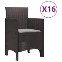 17-delige Tuinset met kussens poly rattan bruin - thumbnail