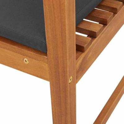 Tuinstoel met kussen 2 pcs Bruin Massief acaciahout