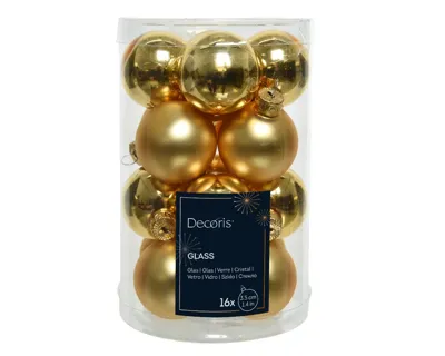 Kerstballen Glas Ø3,5cm Licht Goud 16st Kerstballen Glas Ø3,5cm Licht Goud 16st