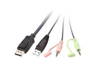 Aten 2-poorts USB DisplayPort-kabel KVM-switch met externe poortselectieschakelaar - thumbnail