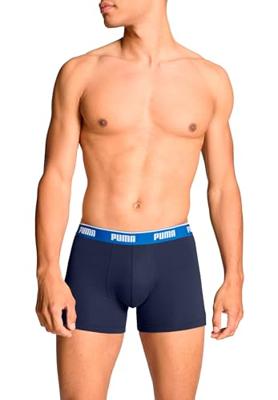 Puma Everyday Basic Boxershort Heren 3-Pack Blauw Combi - Maat L - Kleur: DonkerblauwBlauw | Soccerfanshop