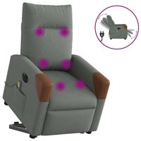 Sta-op-massagestoel elektrisch verstelbaar stof donkergrijs - thumbnail
