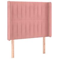 Boxspring met matras en LED fluweel roze 90x190 cm - thumbnail